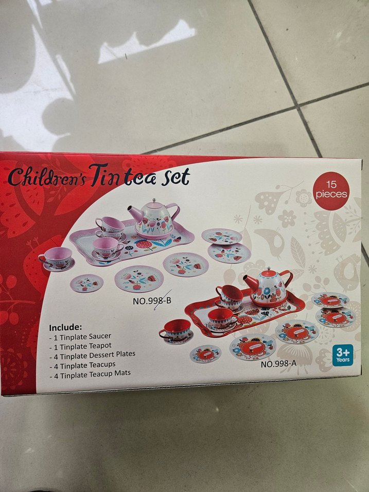Renkli 15 Parça Çocuk Metal Çay Seti - Görsel 2