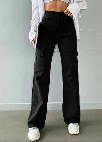 Zara Siyah kargo pantolon