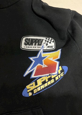 Erkek Siyah Baskılı Kapüşonlu Oversize Sweatshirt - Görsel 3