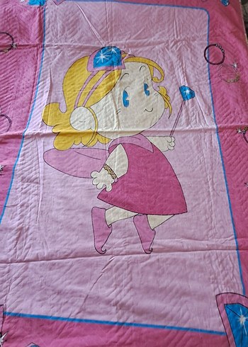 Pembe Baskılı Çocuk pike nevresim takımı