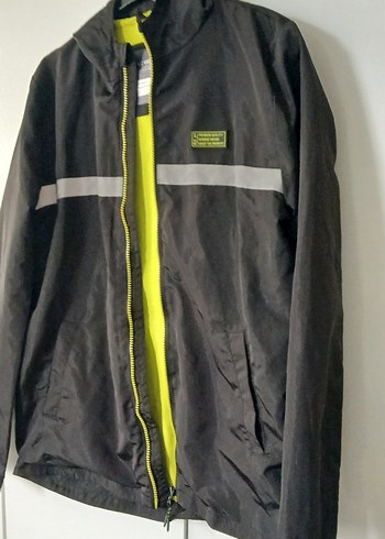 Erkek siyah Fermuarlı Sokak Stili Yağmurluk - Görsel 2