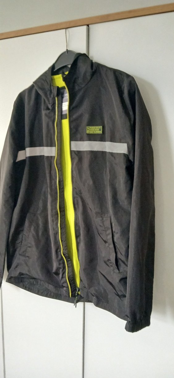 Erkek siyah Fermuarlı Sokak Stili Yağmurluk - Görsel 2