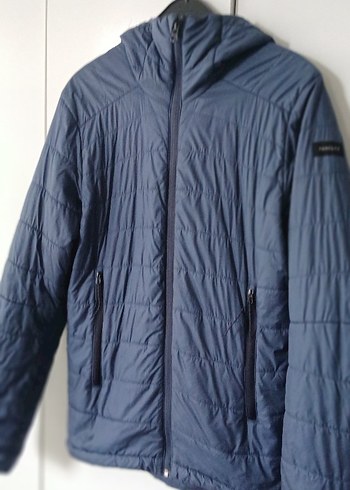 Mavi Fermuarlı Erkek ince mont - Görsel 5