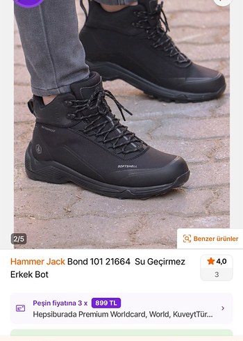 Siyah Erkek Outdoor Ayakkabı Velcro - Görsel 6