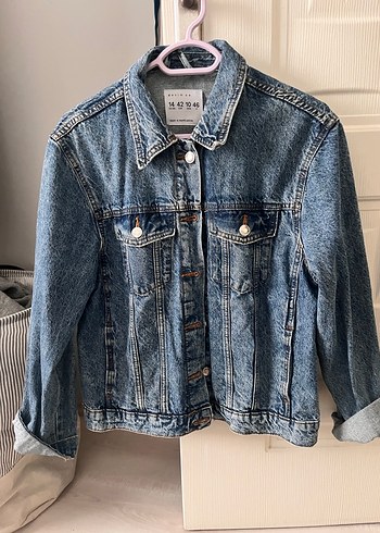 Düğmeli Mavi Kadın Denim Ceket
