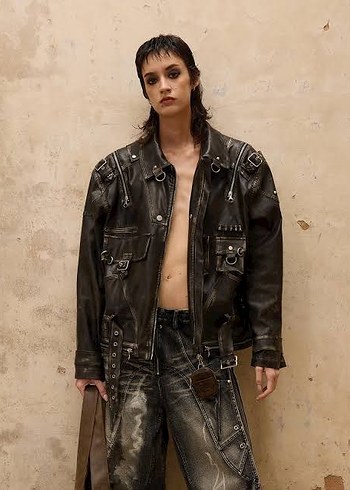 Siyah Deri ceket personsoul - Görsel 5