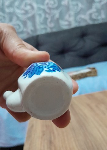 Beden Mavi Çiçek Desenli Renkli Mini Demlik