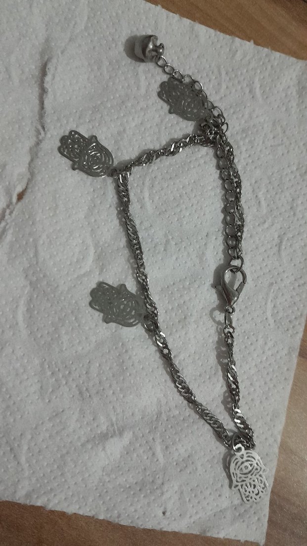 Gri Zincir Detaylı Bohem Kadın halhal - Görsel 3