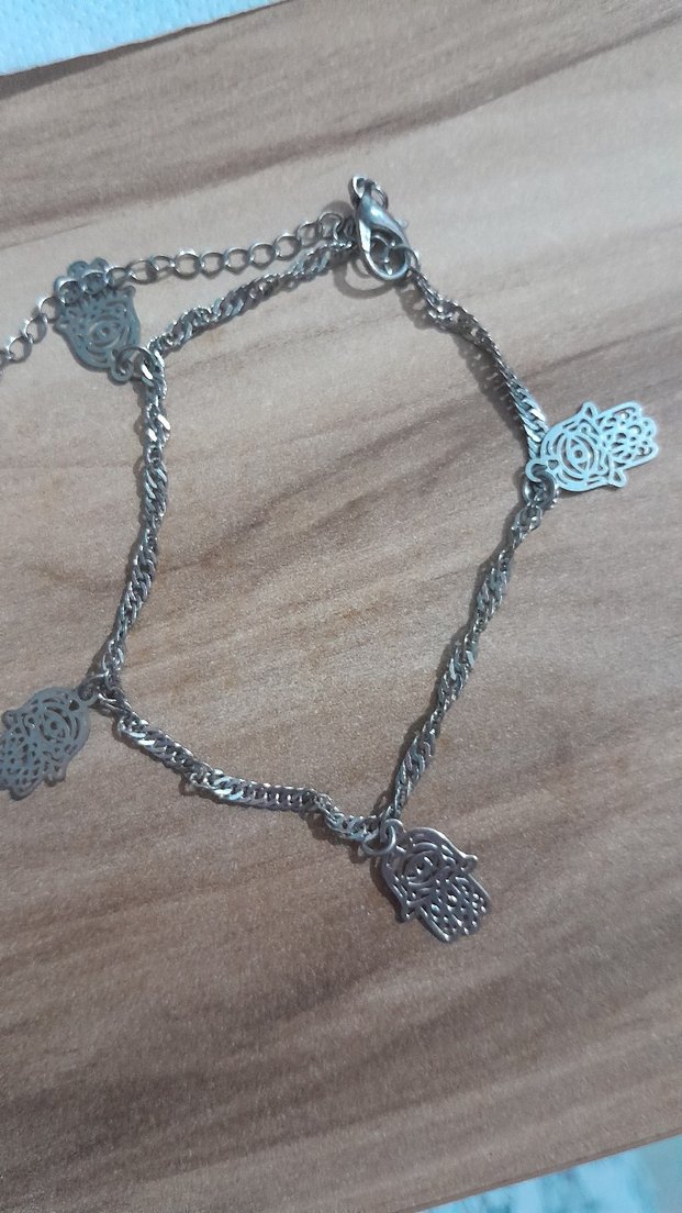 Gri Zincir Detaylı Bohem Kadın halhal - Görsel 5