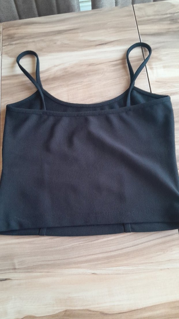 Siyah Kadın İnce Askılı Fit Atlet - Görsel 2