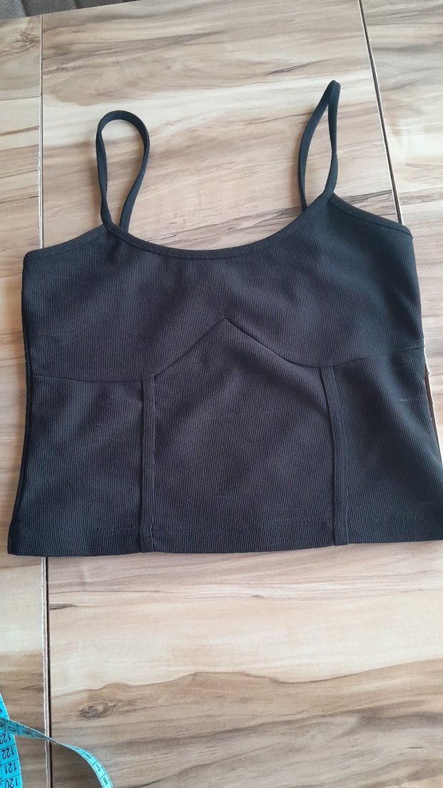 Siyah Kadın İnce Askılı Fit Atlet - Görsel 3