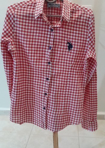 U.S. Polo Assn. Kadın Kırmızı Kareli Gömlek - Görsel 5
