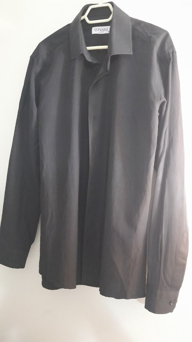 siyah uzun kol erkek gömlek. - Görsel 5