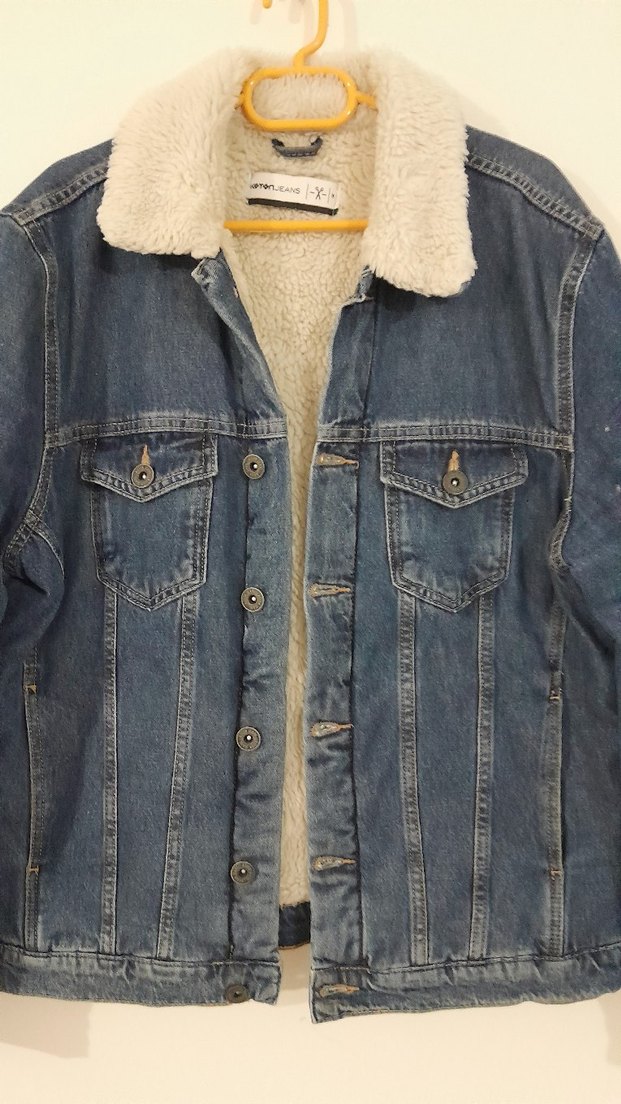 Koton jeans kot içi kürklü mont ceket erkek m bdb - Görsel 2