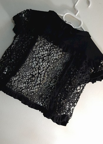 Kız Çocuk Siyah Dantel Bolero - Görsel 2