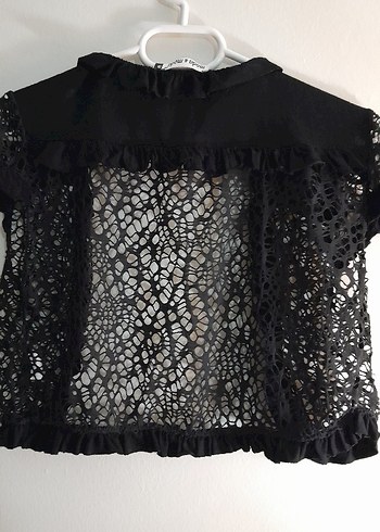 Kız Çocuk Siyah Dantel Bolero - Görsel 3