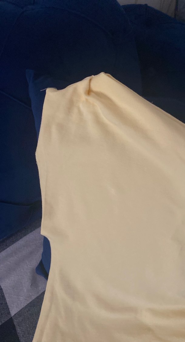 Tereyağ sarı asimetrik kesim bluz - Görsel 3