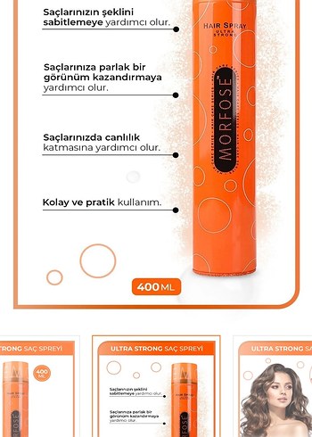 Morfoşe Ultra Strong Saç Spreyi 400ml - Görsel 2