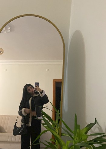 BERSHKA Kürk Detaylı Kısa Deri Kadın Ceket - Görsel 5