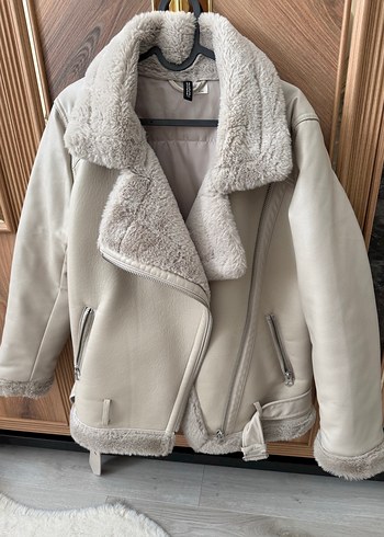 H&M Marka Kürklü Bej Kadın Ceket