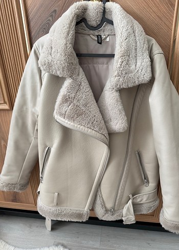 s Beden H&M Marka Kürklü Bej Kadın Ceket