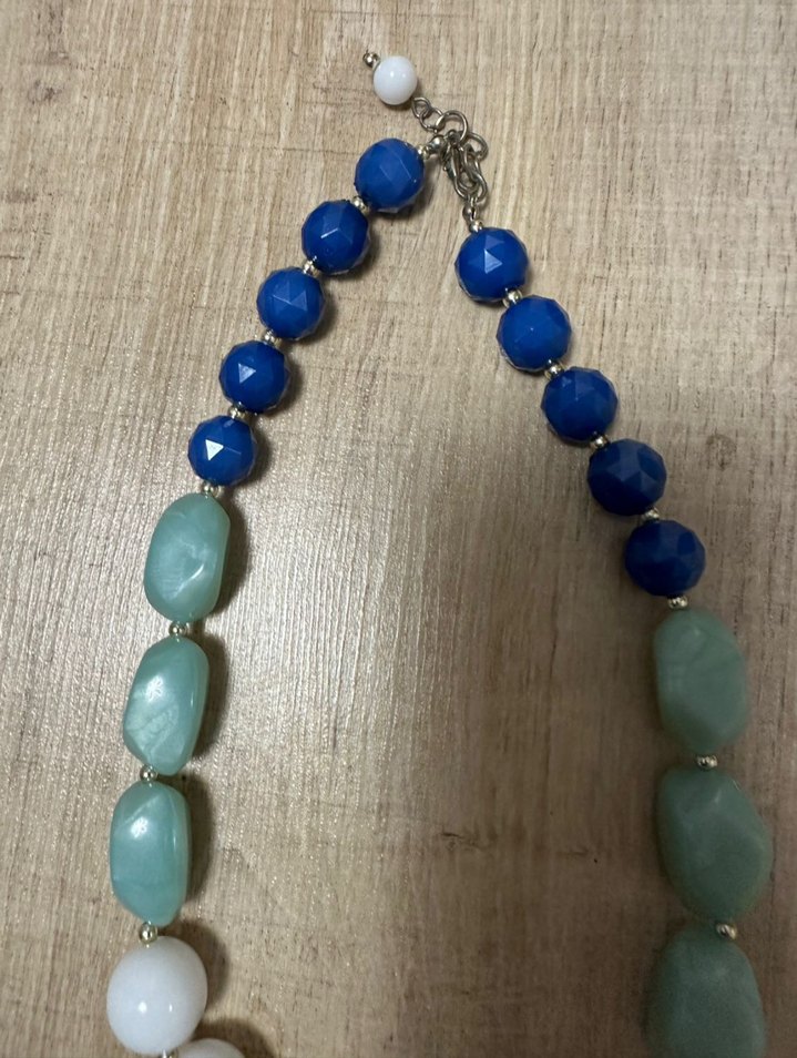 Uzun Boncuklu Turkuaz Kadın Kolye - Görsel 2