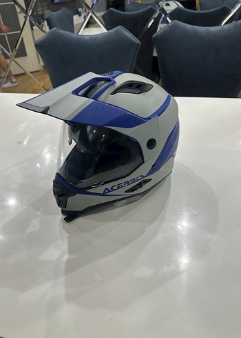 Mavi Gri Baskılı Seramik Kask - Görsel 5