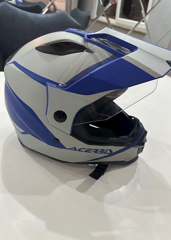 Mavi Gri Baskılı Seramik Kask - Görsel 3