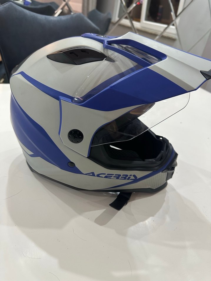 Mavi Gri Baskılı Seramik Kask - Görsel 3