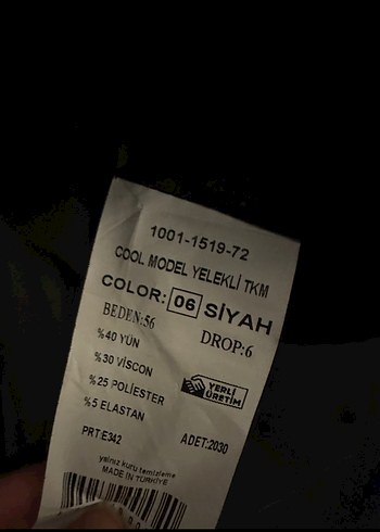 Erkek Siyah Modern Klasik Takım Elbise bir saat giyildi 56 beden - Görsel 4