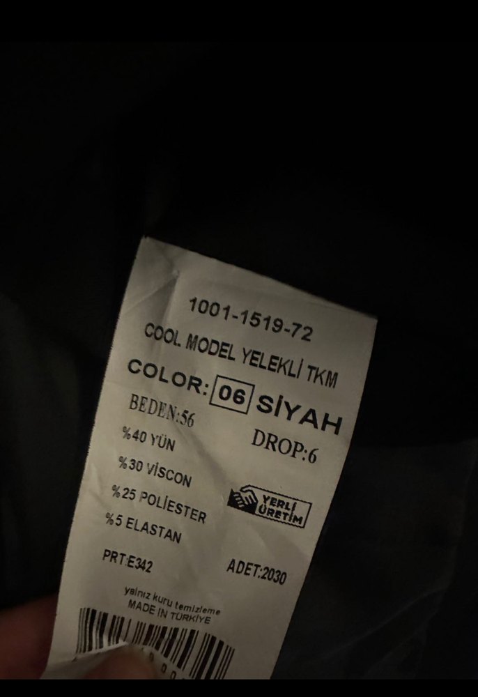 Erkek Siyah Modern Klasik Takım Elbise bir saat giyildi 56 beden - Görsel 4