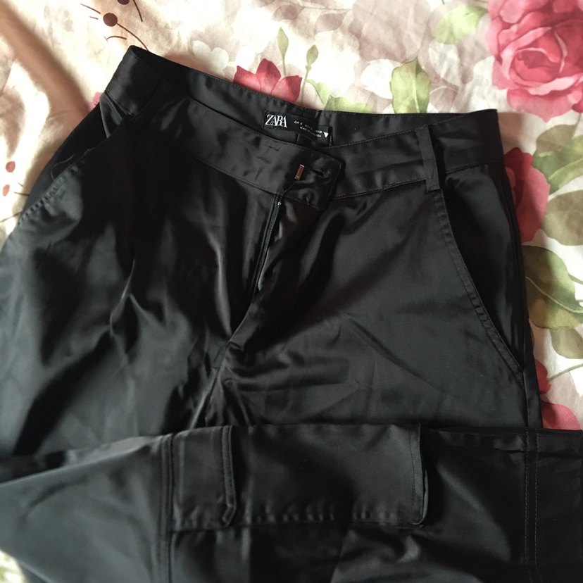 Zara Siyah Midi Salaş Kadın Pantolon - Görsel 2