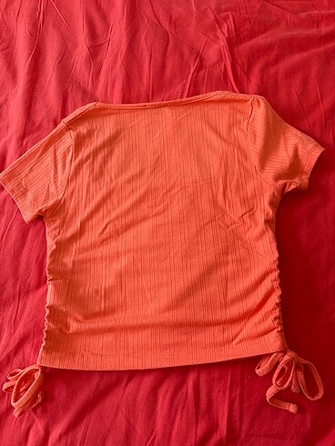 xs Beden turuncu Renk Turuncu loft crop kare yaka