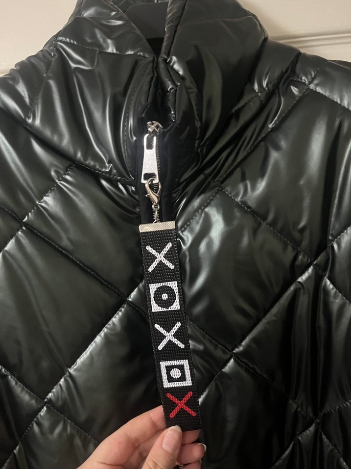 Koyu yeşil Fermuarlı Kadın palto - Görsel 2