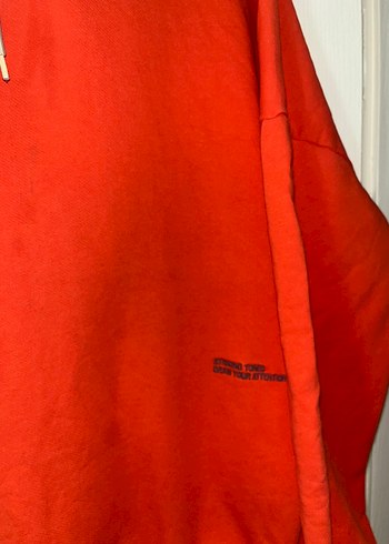 Kadın turuncu Kapüşonlu Sweatshirt - Görsel 2