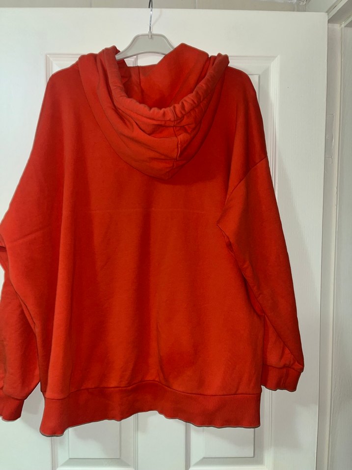 Kadın turuncu Kapüşonlu Sweatshirt - Görsel 4