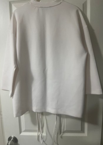 Beyaz Kadın Uzun Kollu Sweatshirt - Görsel 2