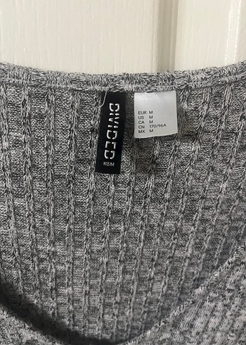 Gri V Yaka Uzun Kollu Örgü Kadın Kazak - Görsel 3