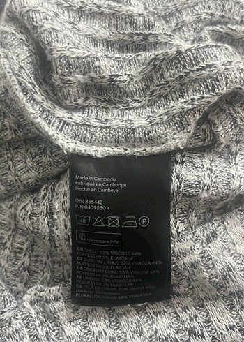 Gri V Yaka Uzun Kollu Örgü Kadın Kazak - Görsel 5