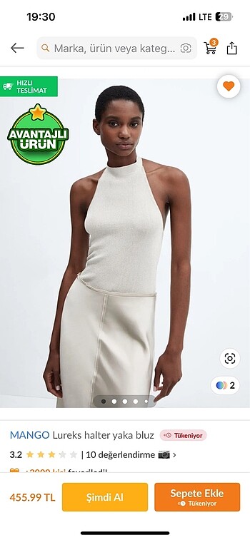 mango halter yaka bluz