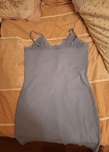 l Beden H&M bebek mavisi kısa elbise