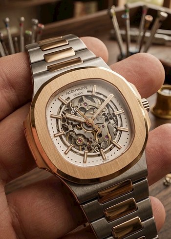Rolex Patek Philippe Nautilus İki Renkli Acik Mekanizma Saat