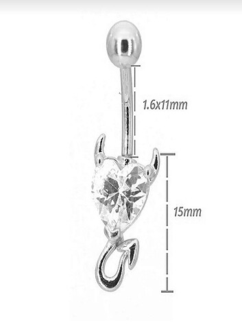  Beden Cerrahi çelik 8mm kararmaz göbek piercing 