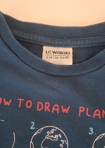 LC Waikiki Mavi Erkek Sweatshirt, Uzun Kollu, Baskılı