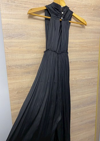 Kadın Siyah Uzun Askılı Boyundan Bağlamalı Tulum - Görsel 3