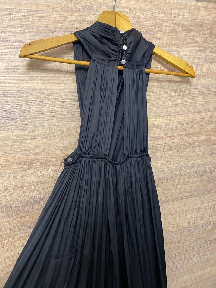 Kadın Siyah Uzun Askılı Boyundan Bağlamalı Tulum - Görsel 2