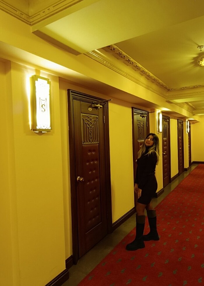 Mango boğazlı elbise - Görsel 4