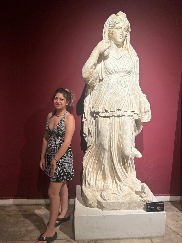 Askılı Straplez Mini Elbise, Gri Batik Desenli - Görsel 2