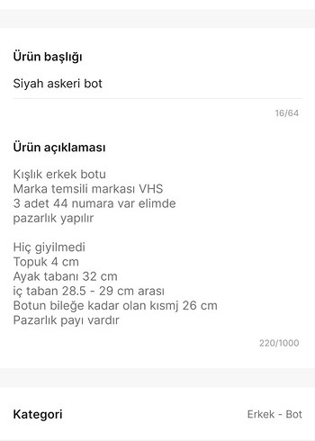 Siyah askeri bot - Görsel 8