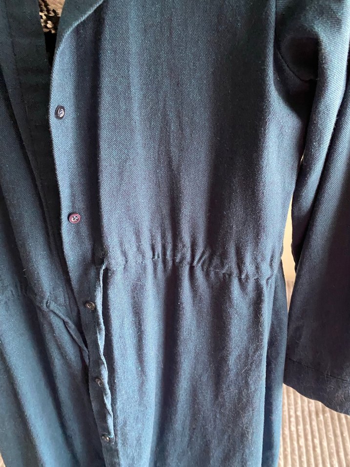 Düğmeli Midi lacivert gömlek - Görsel 2